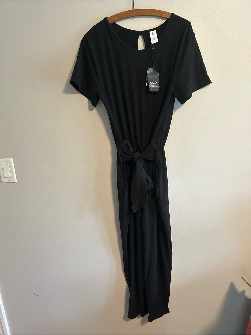 NEW Smash + Tess XS Black short sleeve Tie-Waist Jemma romper